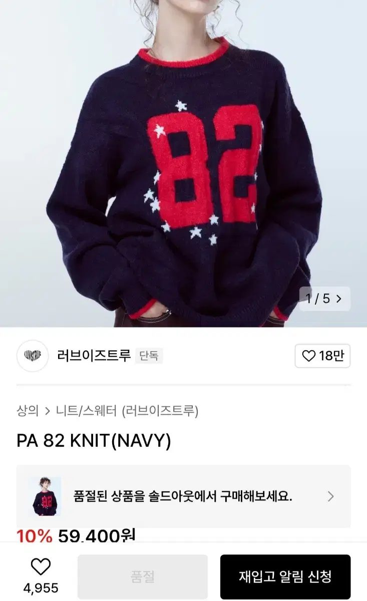 러브이즈트루 PA 8A KNIT 네이비